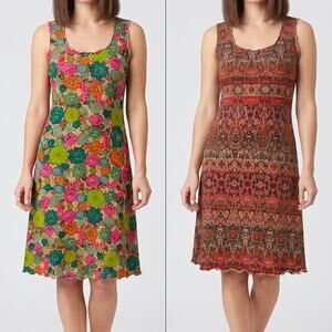Haystacks Switchstacks Medium Reversible Sleeveless Dress Fit Flare Skater